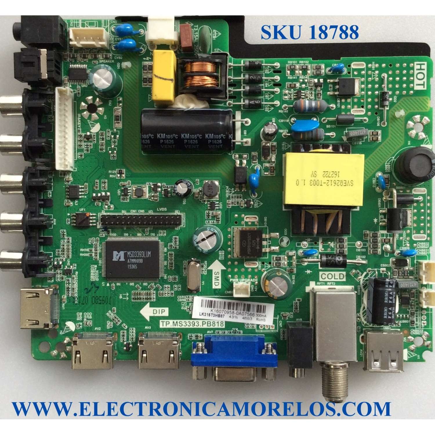 MAIN / FUENTE / (COMBO) / ATYME K16070958 / TP.MS3393.PB818 / 32AE0010614-A1 / AE0010614 / PANEL`S LK315T3HB87-12V / LK315T3HB87 / MODELO 320AM5HD